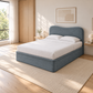 Fiora Curved Headboard Fabric Storage Bed Frame