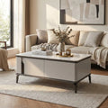 Pale Lucent coffee table with dark frame in a bright living room