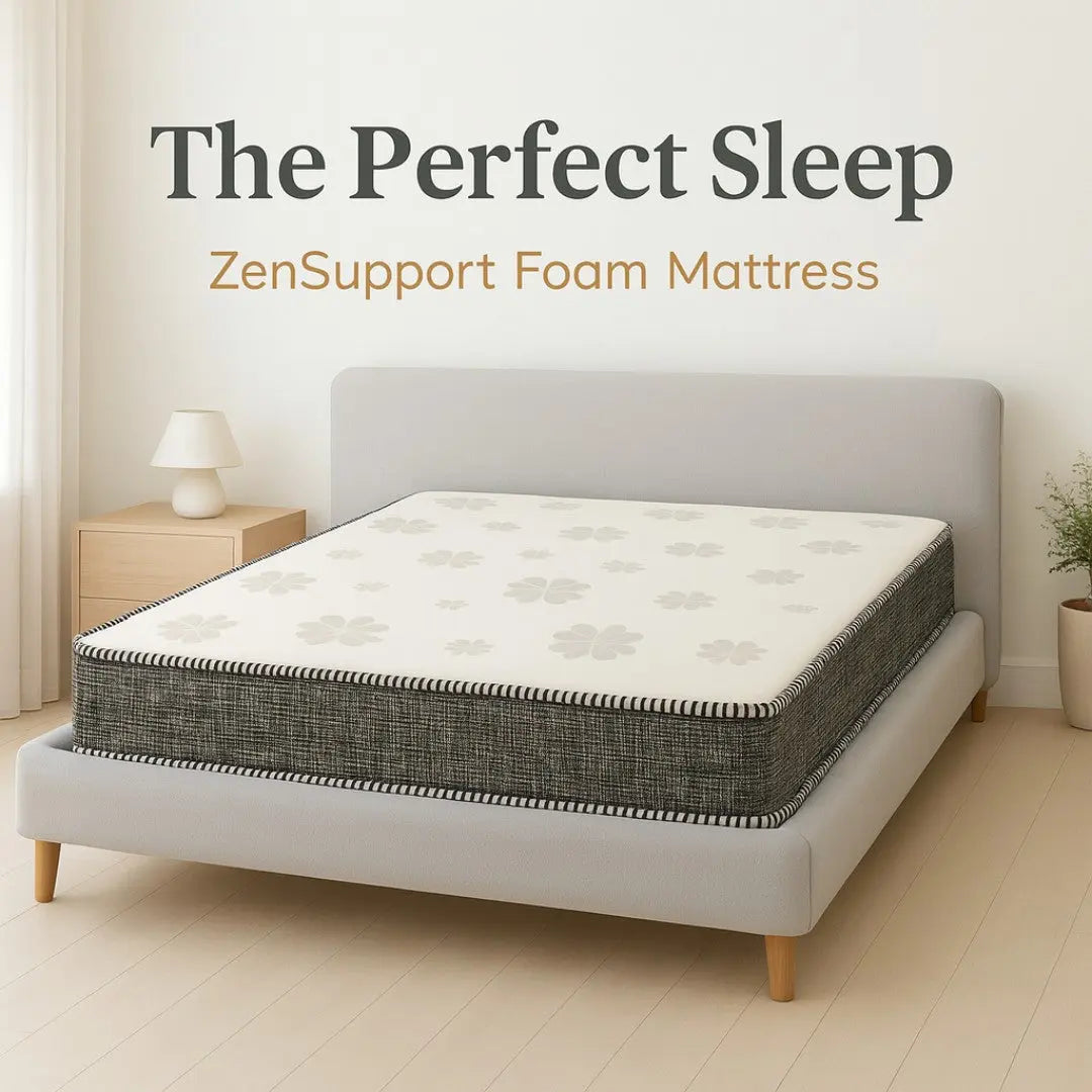 ZenSupport 8" Rebond Foam Mattress - Medium Firm Orthopedic Mattress with Quilted Fabric Top Grandeur Furnishings