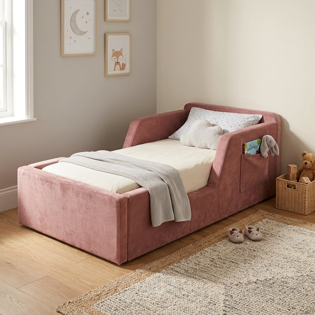 Elyssia Upholstered Daybed Frame with Side Storage Pocket Grandeur Furnishings
