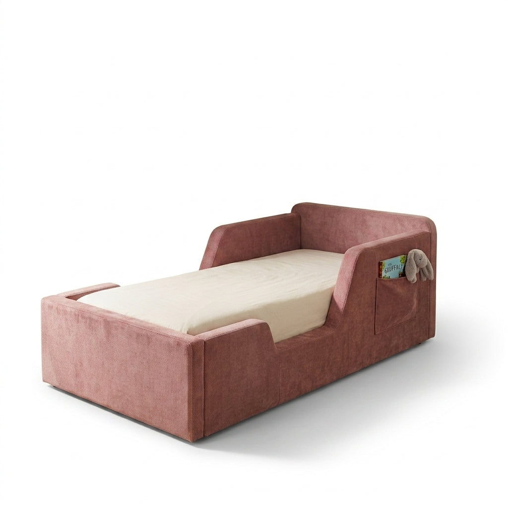 Elyssia Upholstered Daybed Frame with Side Storage Pocket Grandeur Furnishings