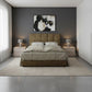 Modern Upholstered Bed Frame with Vertical Panel Headboard Grandeur Furnishings