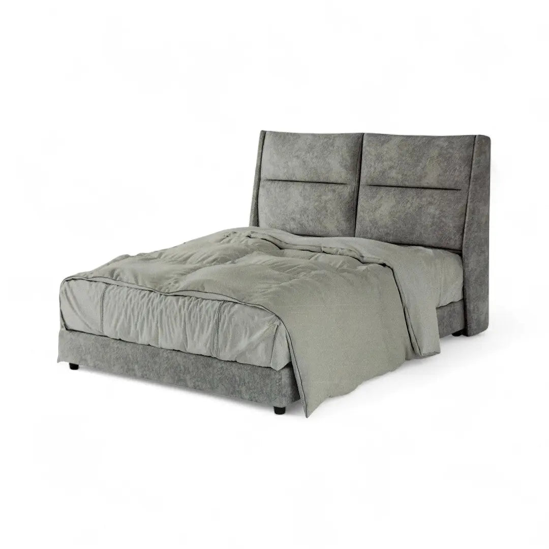 Modern Upholstered Bed Frame with Padded Headboard Grandeur Furnishings