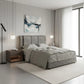Fabric Upholstered Bed Frame with Padded Panel Headboard Grandeur Furnishings