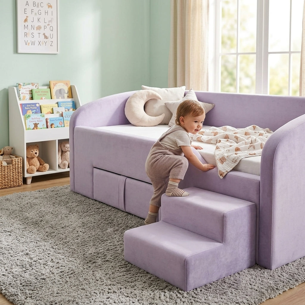 Pixie Day Bed with Storage Drawer & Step Stool Grandeur Furnishings