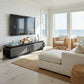 Lunaris Luxury TV Console | Premium Stone Top TV Cabinet | Modern Grey Living Room Stand with 3 Drawers Grandeur Furnishings