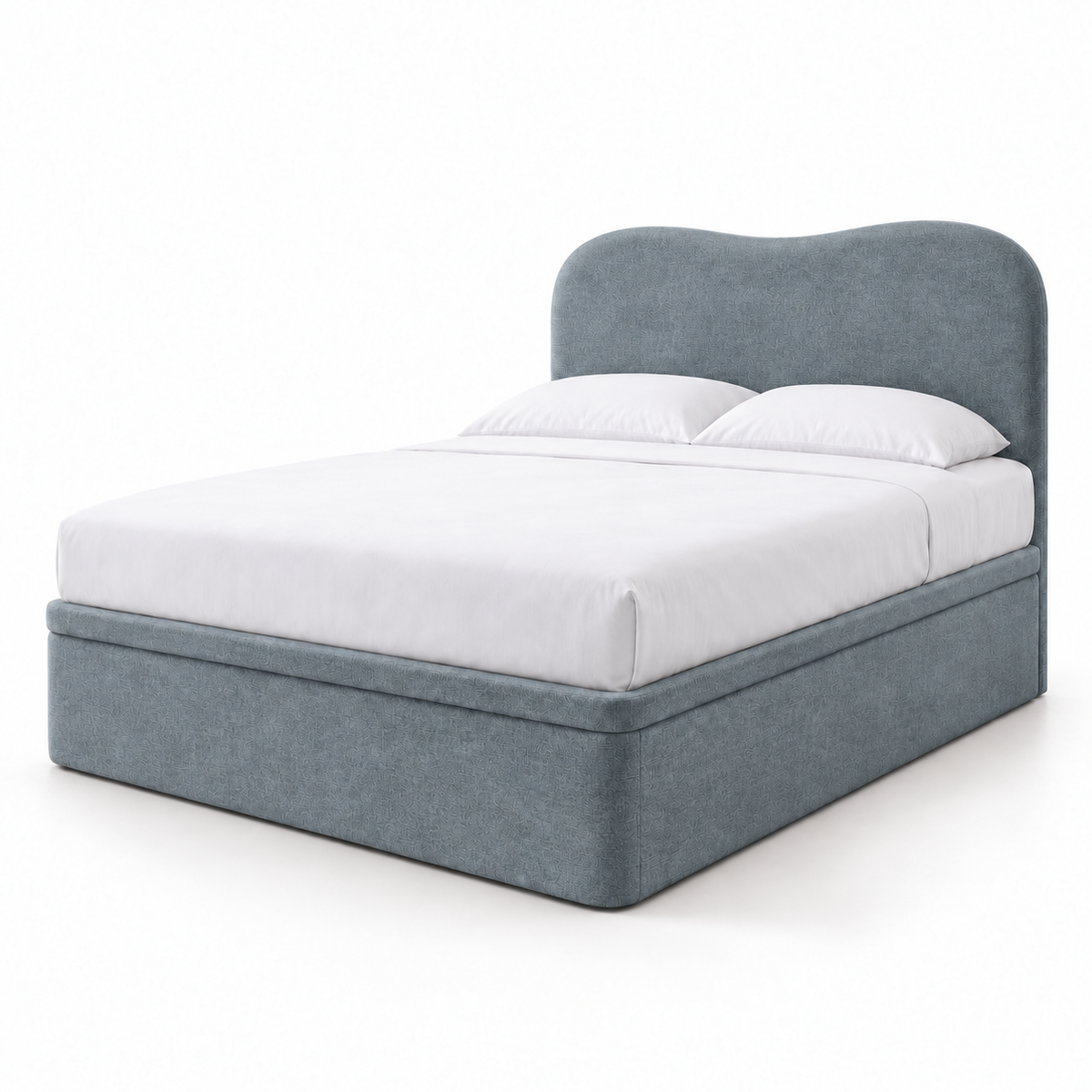 Fiora Curved Headboard Fabric Storage Bed Frame