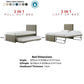 Velano Pull Out Fabric Bed Frame 3-in-1 Space Saving Guest Bed Grandeur Furnishings