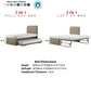 Seren Convertible Guest Bed Frame - 3-in-1 Pull Out & Lift Up Trundle Bed - Space Saving High Headboard Bed Grandeur Furnishings