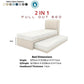 Averra Vertical Channel Tufted 2-in-1 Pull Out Bed - Moisture Repellent Fabric & Smooth Roll Out Trundle Grandeur Furnishings