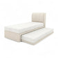 Averra Vertical Channel Tufted 2-in-1 Pull Out Bed - Moisture Repellent Fabric & Smooth Roll Out Trundle Grandeur Furnishings