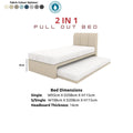 Cream Vantara pull-out bed with colour options and dimensions