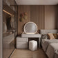 Mila Modern Dressing Table Set with LED Lighted Mirror & Stool Grandeur Furnishings