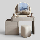 Mila Modern Dressing Table Set with LED Lighted Mirror & Stool Grandeur Furnishings