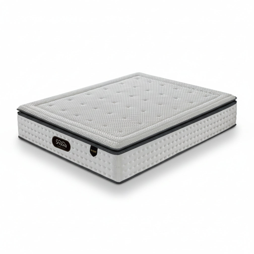 Snoova Prestige Natural Latex Pillow Top Mattress - Cooling Ice Silk Fabric & 7-Zone Pocket Springs Grandeur Furnishings