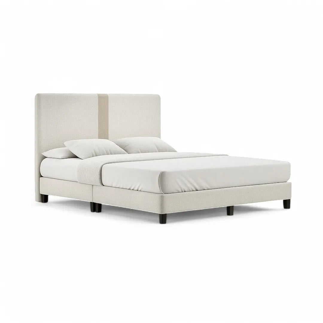 Calden Divan Bed Frame - Modern Fabric Upholstery with Two-Tone Headboard Design Grandeur Furnishings