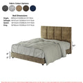 Brown panelled-headboard bed with colour options and dimensions