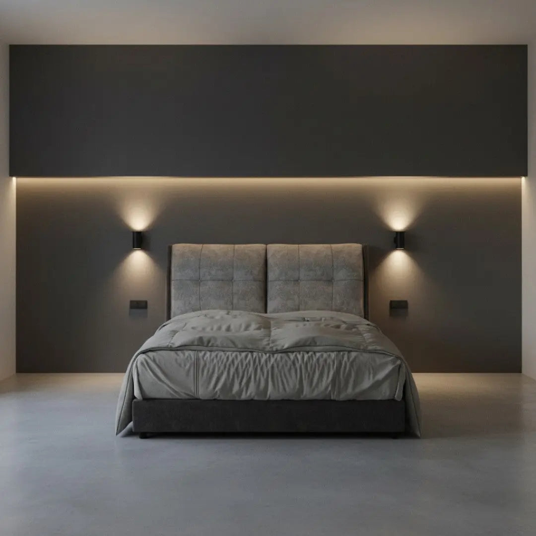 Modern Upholstered Bed Frame with Plush Tufted Headboard Grandeur Furnishings