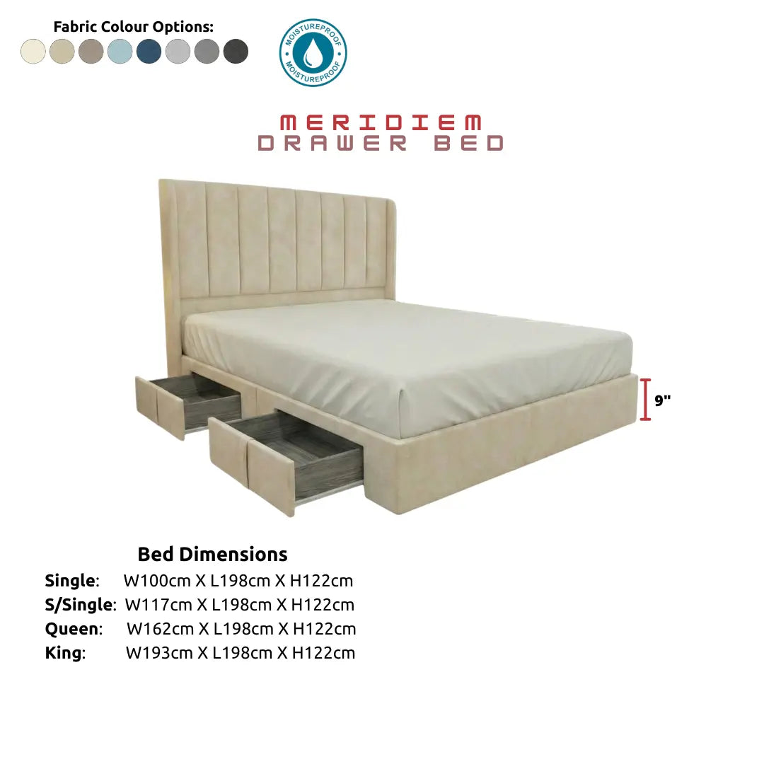 Meridiem Luxury Divan Bed Frame with Drawers Grandeur Furnishings