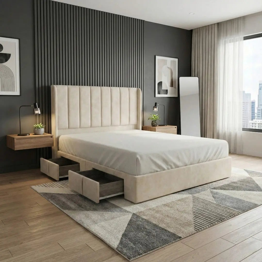 Meridiem Luxury Divan Bed Frame with Drawers Grandeur Furnishings
