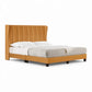 Vellum Premium Divan Bed Frame | Wingback Headboard with Vertical Tufting | Moisture-Proof Fabric Grandeur Furnishings