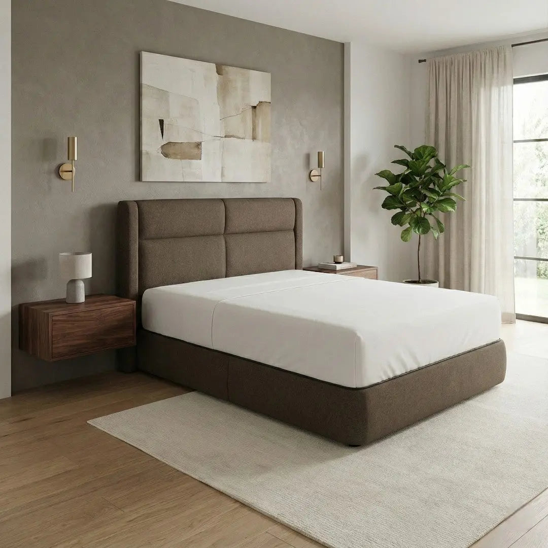 Avalise Upholstered Divan Bed Set – Moisture-Proof Fabric & Modern Headboard Grandeur Furnishings