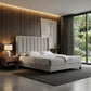 Seraph Divan Bed Frame | Luxury Wingback Headboard | Moisture-Proof Fabric | Vertical Tufted Design Grandeur Furnishings