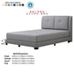 Selaro Fabric Bed Frame with Pillow-Back Headboard Grandeur Furnishings