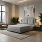 Selaro Fabric Bed Frame with Pillow-Back Headboard Grandeur Furnishings