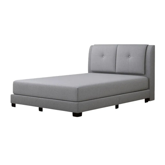 Selaro Fabric Bed Frame with Pillow-Back Headboard Grandeur Furnishings