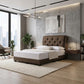 Mirevo Classic Fabric Bed Frame with Tall Winged Headboard Grandeur Furnishings