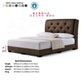 Mirevo Classic Fabric Bed Frame with Tall Winged Headboard Grandeur Furnishings