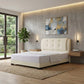 Ovelle Designer Divan Bed - Plush Button Tufted Wing Headboard with Low Profile Base Grandeur Furnishings