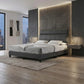 Alora Fabric Bed Frame | Cushioned Headboard Grandeur Furnishings