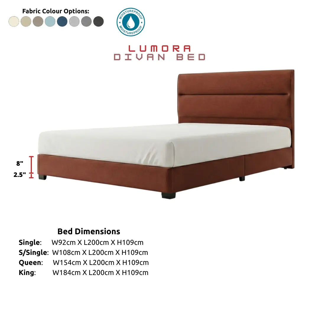 Lumora Modern Divan Bed Frame | Sleek Horizontal Panel Headboard Grandeur Furnishings
