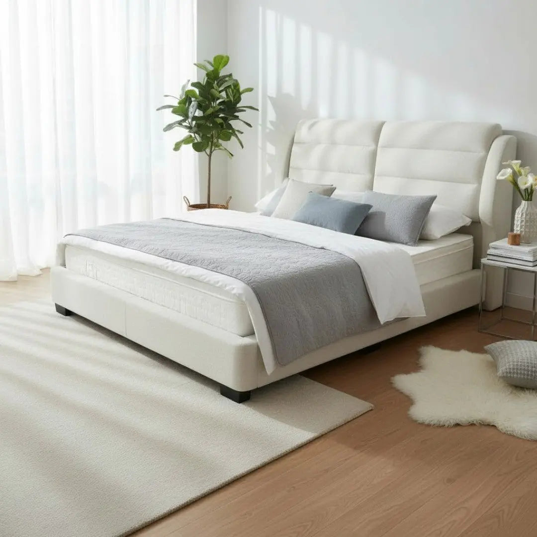 Solace Adjustable Cushion Divan Bed - Moisture Proof Fabric Grandeur Furnishings