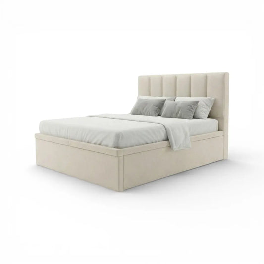 Solvaré Upholstered Storage Bed – Modern Channel Tufted Headboard with 12-Inch Deep Storage & Moisture-Proof Tech Grandeur Furnishings