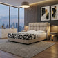 Vespera Fabric Bed Frame with Wingback Cushion Headboard Grandeur Furnishings