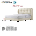 Cream Tranquil bed with colour options and dimensions