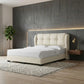 Tranquil Luxury Fabric Divan Bed Frame | High Winged Cushion Headboard Grandeur Furnishings