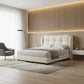 Tranquil Luxury Fabric Divan Bed Frame | High Winged Cushion Headboard Grandeur Furnishings