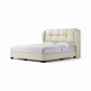 Tranquil Luxury Fabric Divan Bed Frame | High Winged Cushion Headboard Grandeur Furnishings
