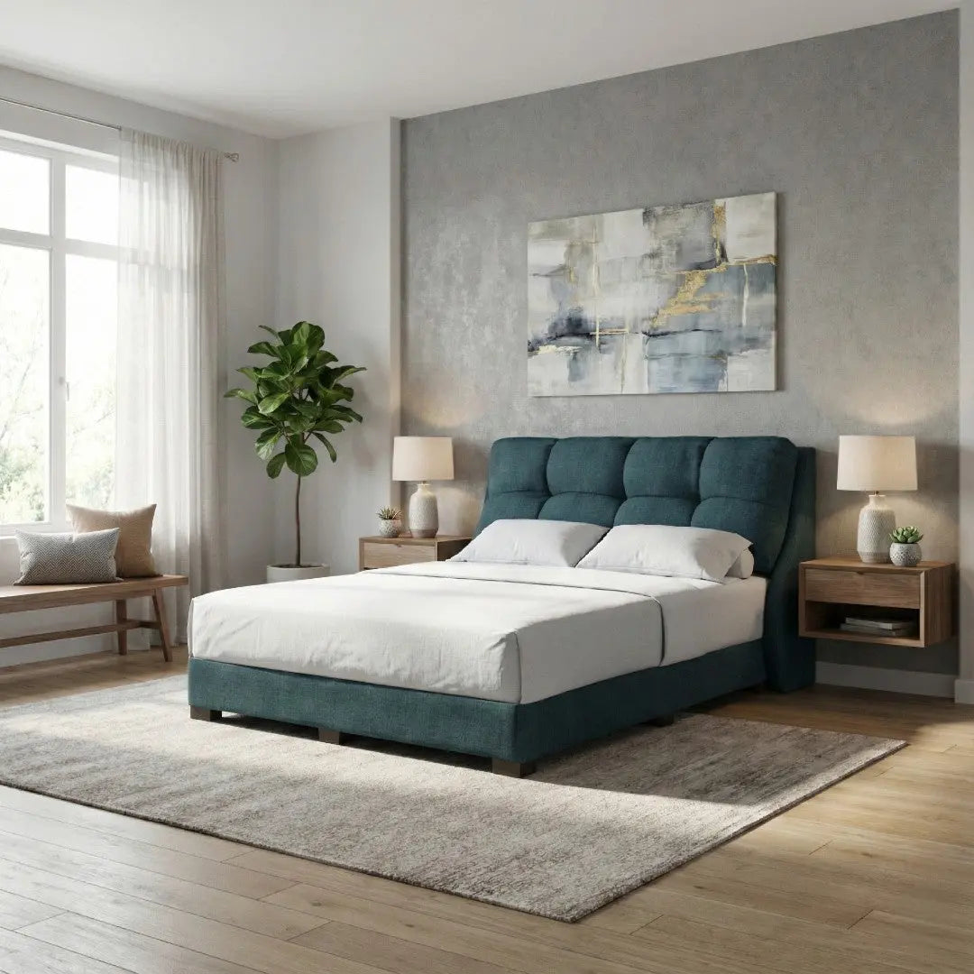 Verity Divan Bed Frame | Moisture Proof Fabric | Thick Plush Cushion Headboard Grandeur Furnishings