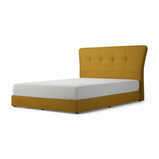 Solara Modern Divan Bed Frame | Button Tufted Headboard with Horizontal Accent Grandeur Furnishings