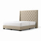 Aurette Grand Series 143cm Tall Winged Headboard Divan Bed - Moisture Proof Fabric & Button Tufted Design Grandeur Furnishings