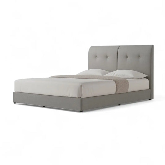 Vellin Upholstered Divan Bed Frame with 8-Inch Base and Button Tufted Headboard Grandeur Furnishings