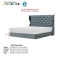 Blue-grey Monarque bed with colour options and dimensions