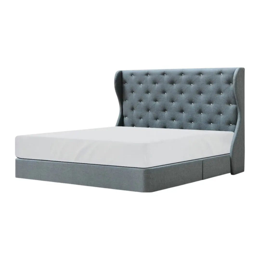 Monarque Luxury Tufted Bed Frame | 8" Divan Base | Tall Wingback Headboard Grandeur Furnishings