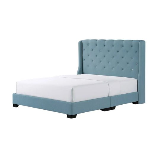Calista Luxury Fabric Bed Frame - Elegant Wingback Headboard & Sturdy Divan Base Grandeur Furnishings