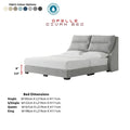 Grey Opelle bed with colour options and dimensions